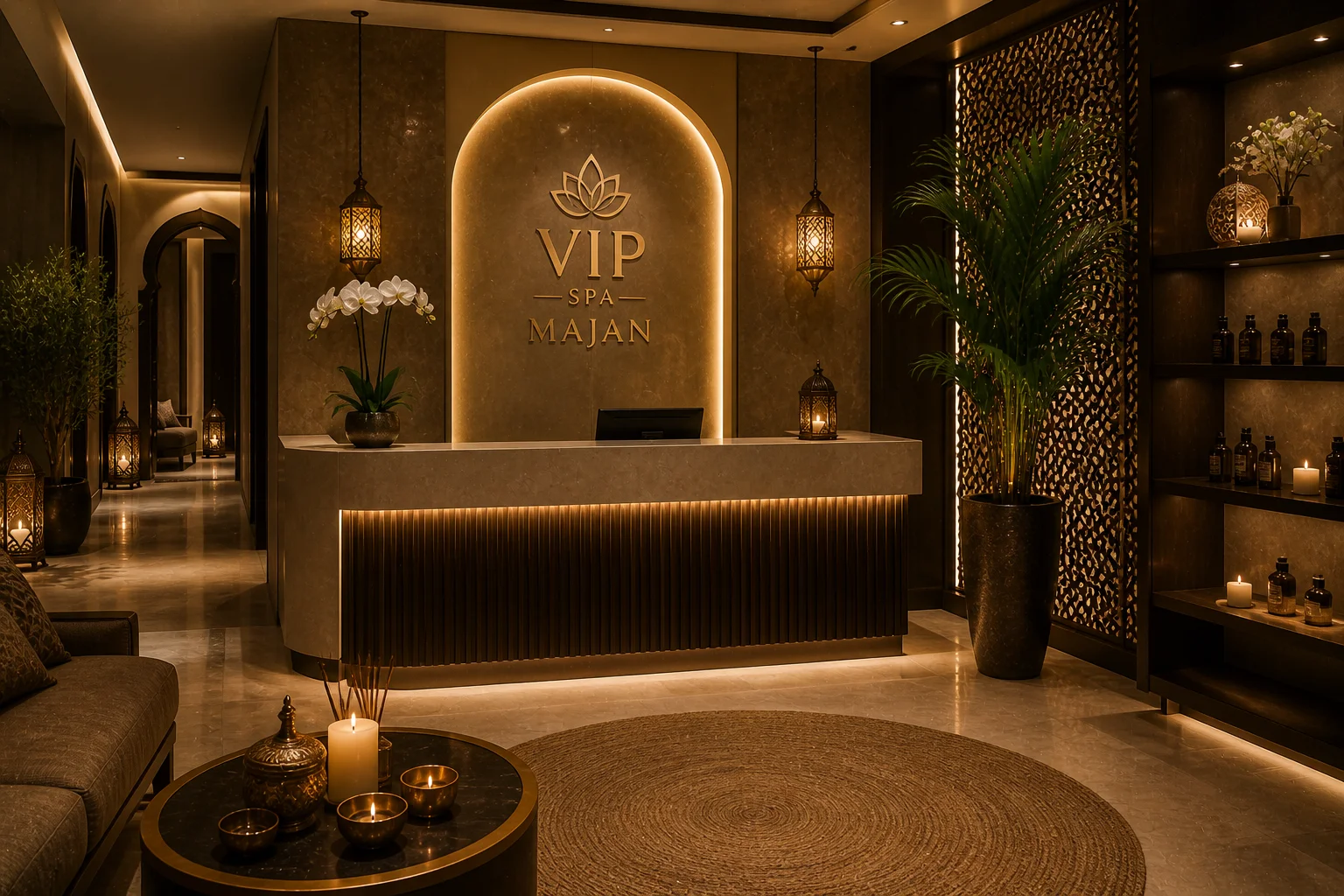 Luxury spa interior at VIP Spa Majan Majan Dubai