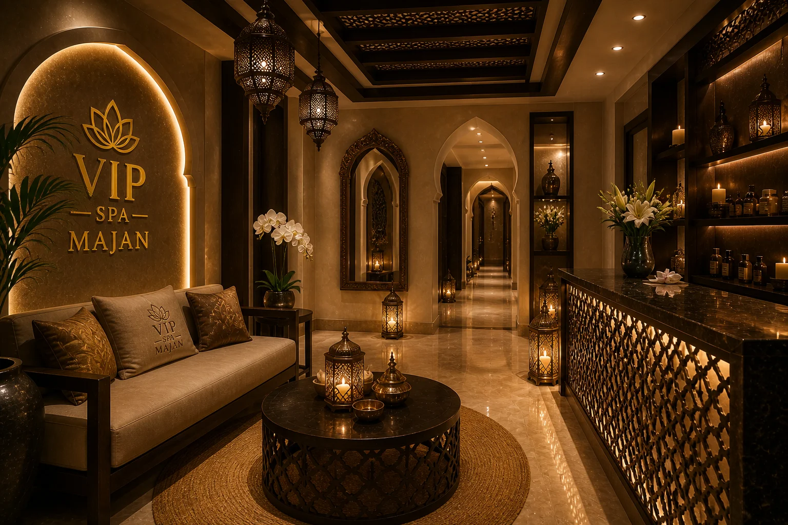 Spa ambiance at VIP Spa Majan Midtown Central Mall